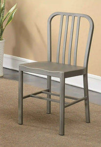 Furniture of America Waterloo Industrial Metal Slat Back Side Chairs in Gun metal finish (Set of 2) - IDF-3509GM-SC