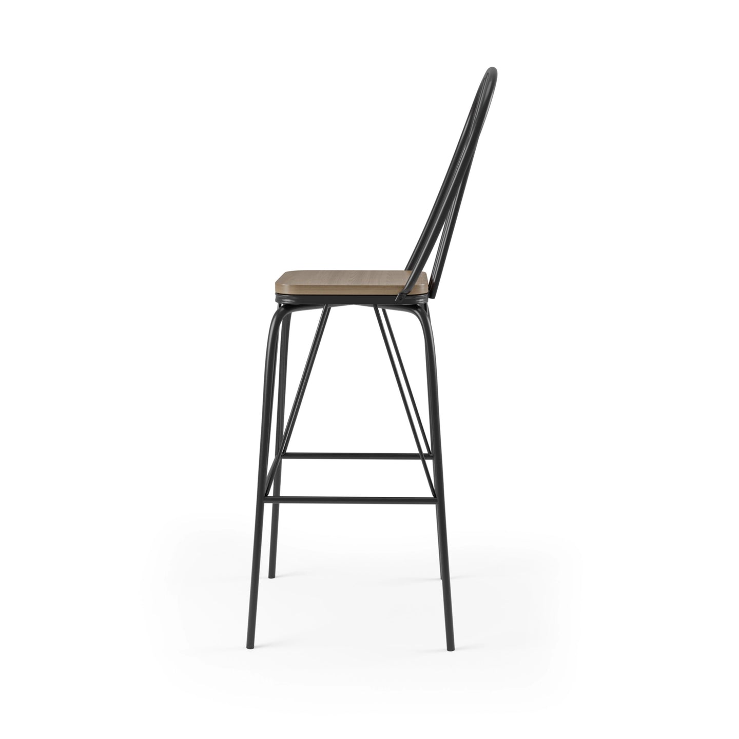 Furniture of America Slatted Modern Metal Frame Bar Chairs in Black (Set of 2) - IDF-3510BK-BC