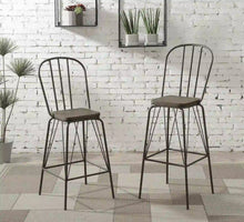 Load image into Gallery viewer, Furniture of America Slatted Modern Metal Frame Bar Chairs in Bronze (Set of 2) - IDF-3510BZ-BC