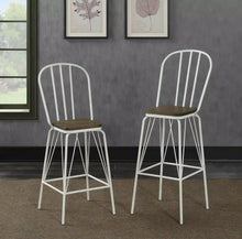 Load image into Gallery viewer, Furniture of America Slatted Modern Metal Frame Bar Chairs in White (Set of 2) - IDF-3510WH-BC
