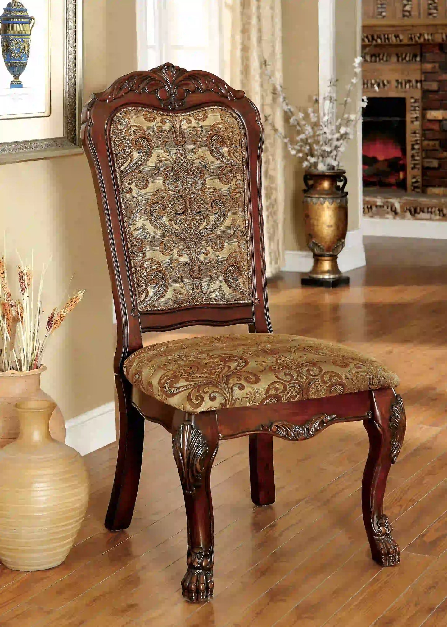 Furniture of America Ellas Traditional Padded Side Chairs (Set of 2) - IDF-3557CH-SC