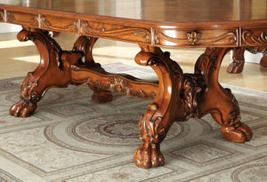 Furniture of America Larmon Traditional Extendable Pedestal Dining Table - IDF-3557T