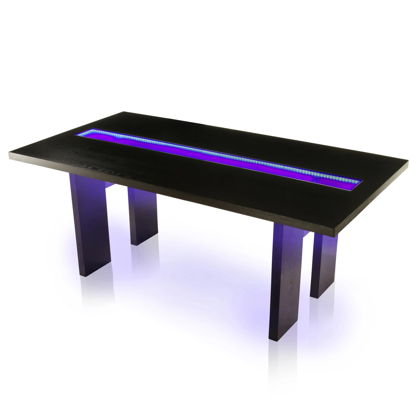 Furniture of America Bearington Contemporary LED Dining Table in Black - IDF-3559T
