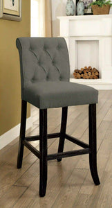 Furniture of America Brandta Tufted Bar Chairs (Set of 2) - IDF-3564GY-BC