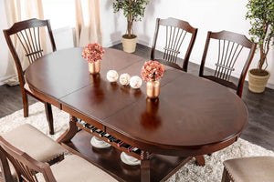 Furniture of America Gemini Transitional Dining Table with 18" Leaf - IDF-3626T