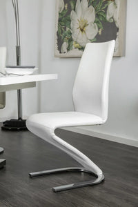 Furniture of America Amia Contemporary Faux Leather Side Chairs in White (Set of 2) - IDF-3650SC