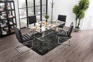 Furniture of America Caydence Contemporary Glass Top Dining Table - IDF-3654T