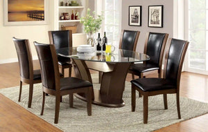 Furniture of America Aloise Contemporary Faux Leather Side Chairs in Brown Cherry (Set of 2) - IDF-3710SC