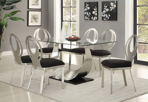 Furniture of America Sheena Contemporary Glass Top Dining Table - IDF-3726T