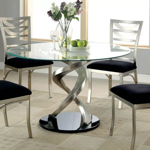 Furniture of America Drumond Contemporary Stainless Steel Dining Table - IDF-3729T