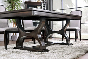 Furniture of America Helfor Mid-Century Modern Trestle Base Dining Table - IDF-3734T