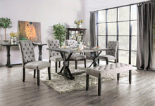 Load image into Gallery viewer, Furniture of America Lorton Rustic Button Tufted Bench in Light Gray - IDF-3735LG-BN