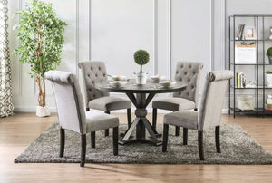 Furniture of America Lorton Rustic Pedestal Dining Table - IDF-3735RT