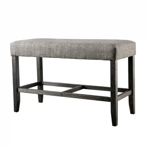 Furniture of America Shielle Rustic Padded Counter Height Bench in Gray - IDF-3736GY-PBN