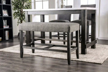 Load image into Gallery viewer, Furniture of America Shielle Rustic Padded Counter Height Bench in Gray - IDF-3736GY-PBN