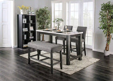 Load image into Gallery viewer, Furniture of America Shielle Rustic Padded Counter Height Bench in Gray - IDF-3736GY-PBN