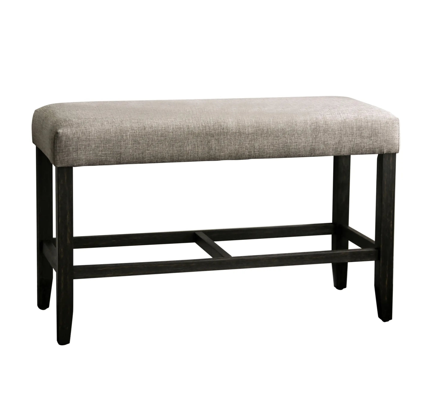 Furniture of America Shielle Rustic Padded Counter Height Bench in Light Gray - IDF-3736LG-PBN
