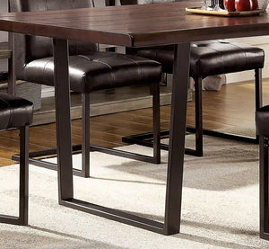 Furniture of America Cascannon Rustic Metal Base Dining Table - IDF-3737T