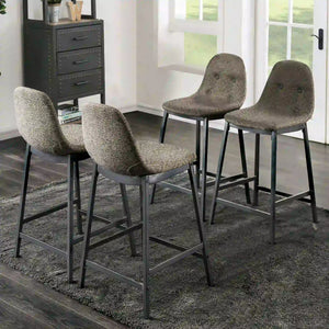 Furniture of America Vorah Mid-Century Modern Button Tufted Counter Height Chairs (Set of 4) - IDF-3740PC-4PK