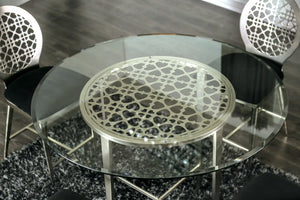 Furniture of America Villio Contemporary Glass Top Counter Height Table - IDF-3743PT