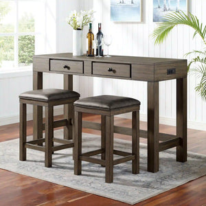Furniture of America Stache 3-Piece Counter Height Dining Set - IDF-3792PT-3PK
