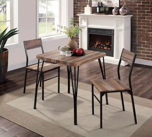 Furniture of America Lamount 3-Piece Dining Set in Natural and Espresso - IDF-3796T-28-3PK