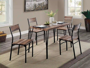 Furniture of America Lamount 5-Piece Dining Set in Natural and Espresso - IDF-3796T-44-5PK