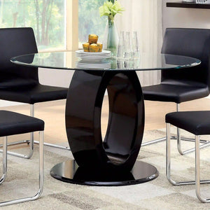 Furniture of America Xavia Contemporary Round Dining Table in Black - IDF-3825BK-RT