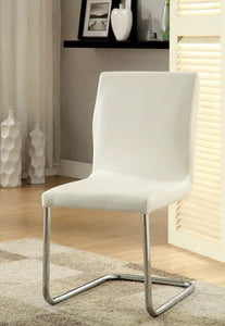 Furniture of America Xavia Contemporary Faux Leather Side Chairs in White (Set of 2) - IDF-3825WH-SC