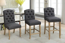 Load image into Gallery viewer, Furniture of America Lyon Cottage Button Tufted Counter Height Chairs in Dark Gray (Set of 2) - IDF-3829F-GY-PC