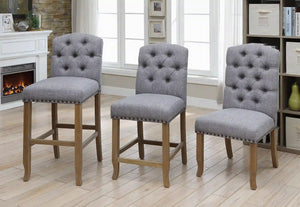 Furniture of America Lyon Cottage Button Tufted Dining Chairs in Gray (Set of 2) - IDF-3829F-LG-BC