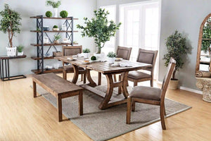 Furniture of America Jamsen Rustic 77-inch Trestle Dining Table - IDF-3829T-77