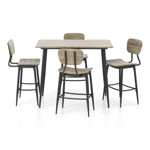 Furniture of America Shandry 5-Piece Counter Height Dining Set in Gray - IDF-3839GY-PT-5PK