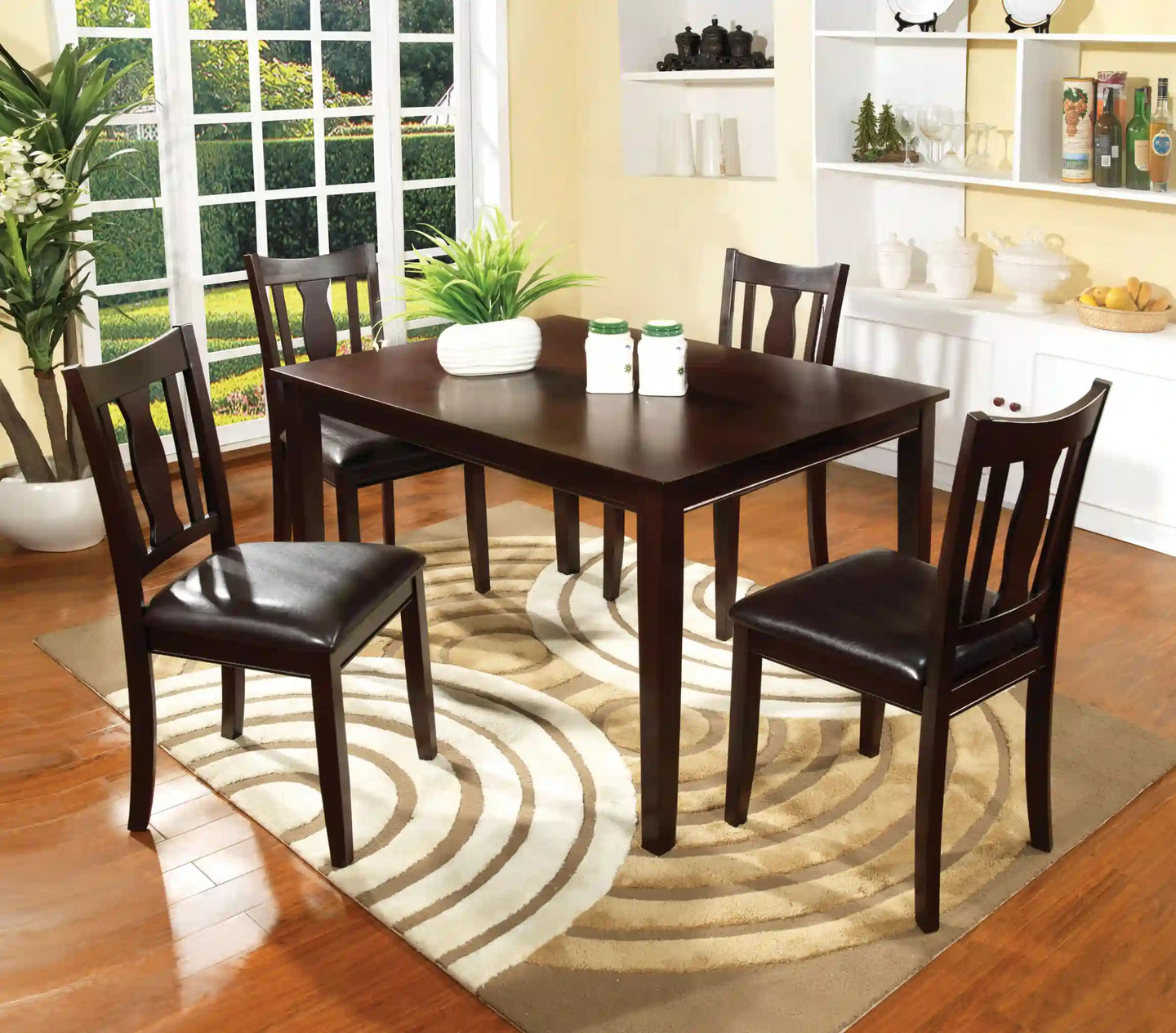 Furniture of America Dautri Transitional 5-Piece Wood Dining Set - IDF-3888T-5PK