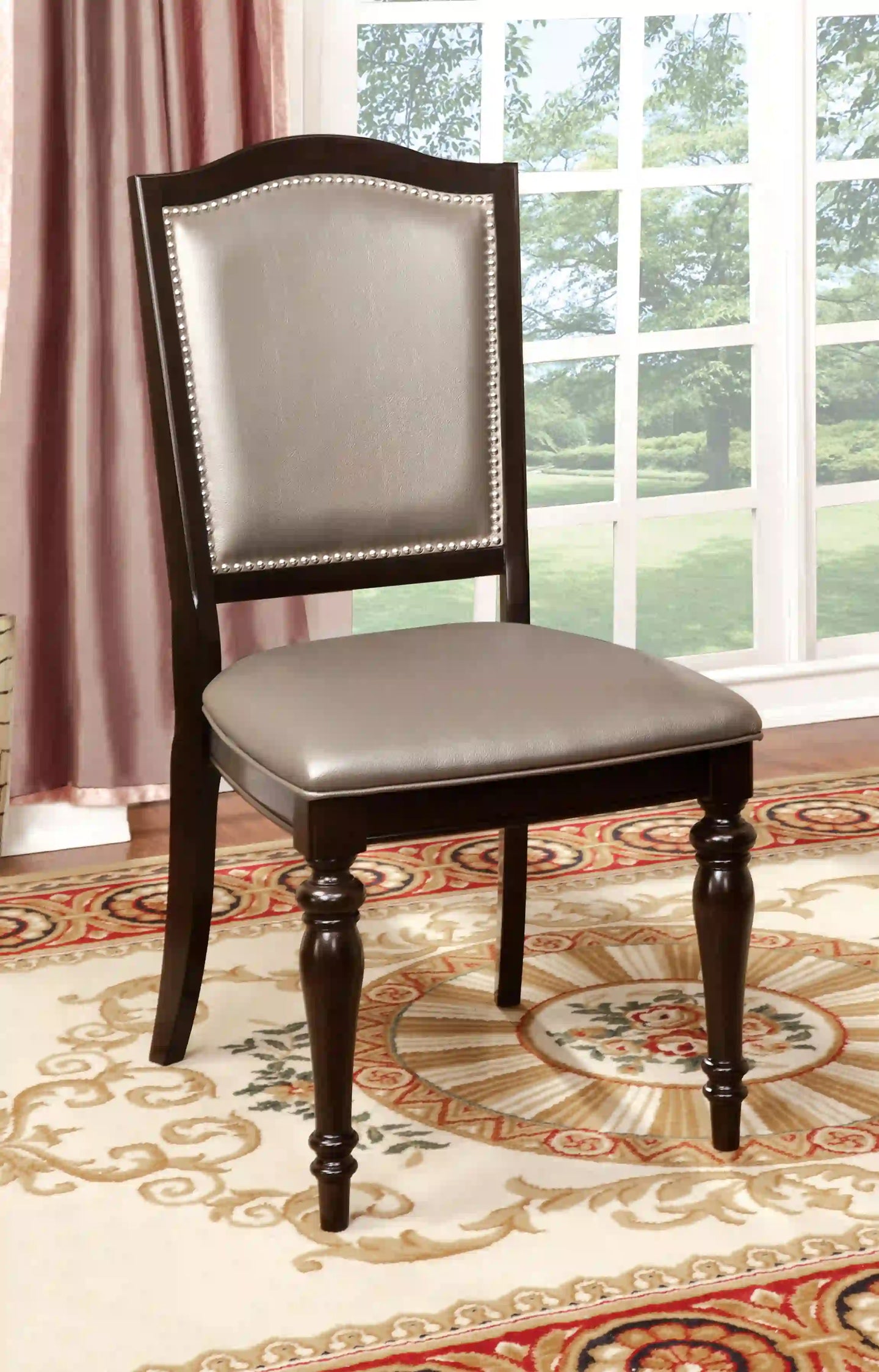 Furniture of America Harry Transitional Faux Leather Padded Side Chairs (Set of 2) - IDF-3970SC
