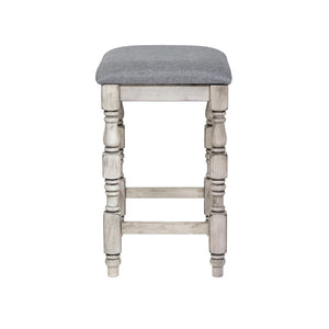 Furniture of America Weighton Padded Counter Height Stools in Antique White (Set of 2) - IDF-3979WH-BC