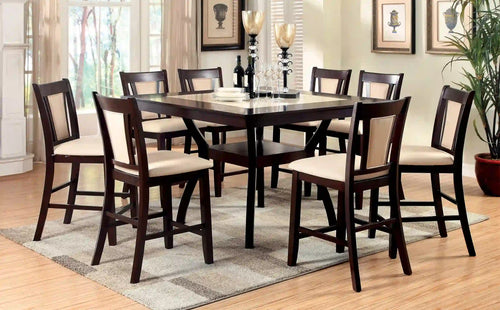Furniture of America Rankin Contemporary 9-Piece Wood Counter Height Dining Set - IDF-3984PT-9PC