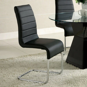 Furniture of America Rayna Contemporary Tufted Back Side Chairs in Black (Set of 2) - IDF-8371BK-SC
