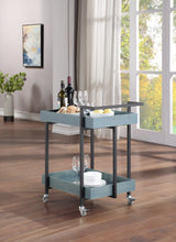 Load image into Gallery viewer, Furniture of America Lackomb 2-Shelf Serving Cart in Antique Blue - IDF-AC316BL