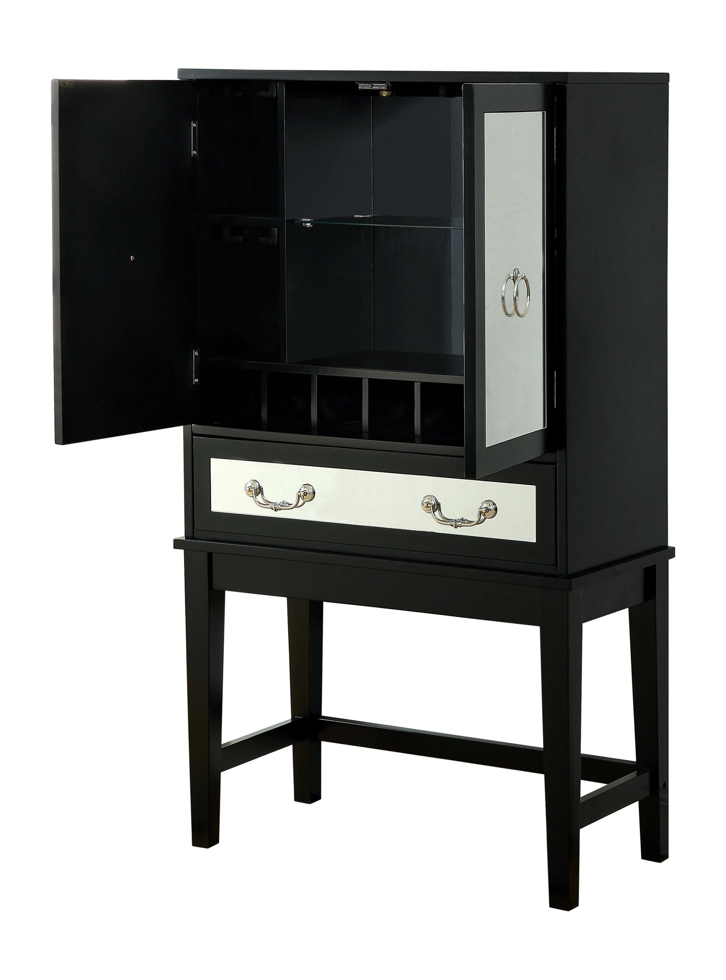 Furniture of America Louis Contemporary Multi-Storage Wine Cabinet - IDF-AC331