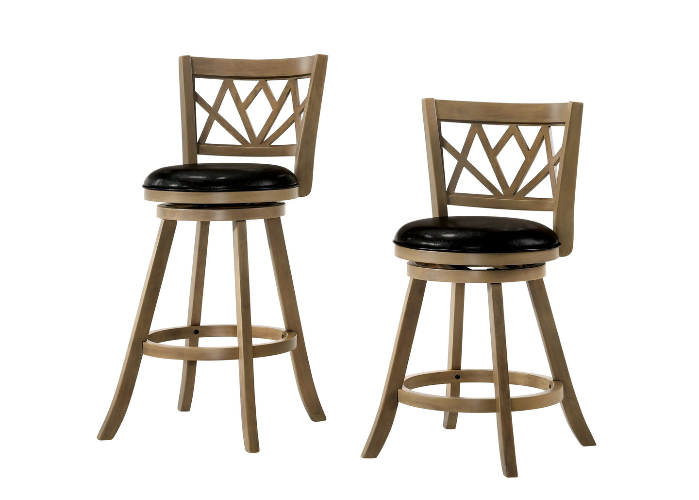 Furniture of America Alyssa Transitional Padded 24-Inch Bar Stool in Maple - IDF-BR6106A-24