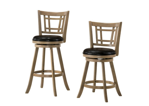 Furniture of America Raela Transitional Padded 24-Inch Bar Stool in Maple - IDF-BR6107A-24