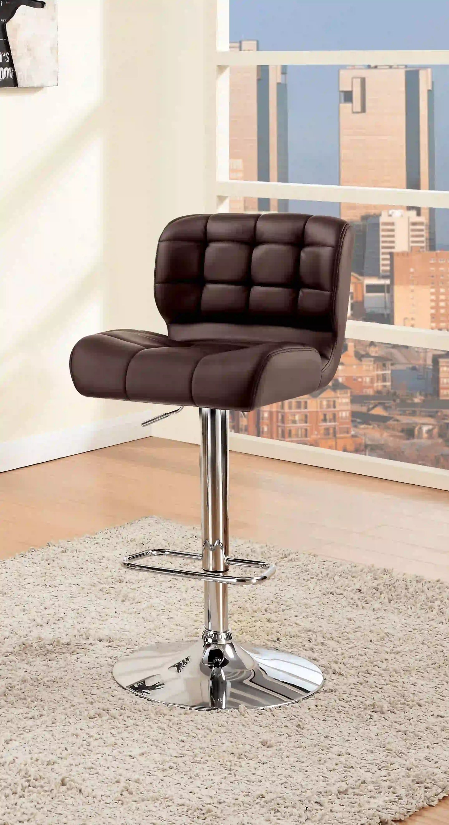 Furniture of America Hovey Contemporary Swivel Bar Stool in Brown - IDF-BR6152BR