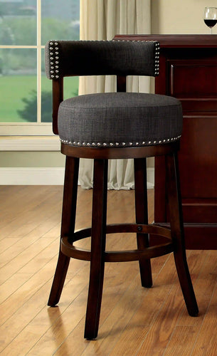 Furniture of America Martin Contemporary Swivel Bar Stools in Gray (Set of 2) - IDF-BR6252GY-29