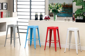 Furniture of America Clarke Contemporary Bar Stools in Red (Set of 2) - IDF-BR6886RD