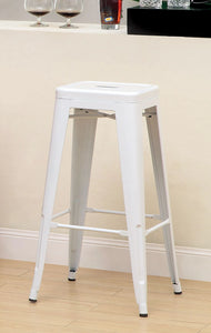 Furniture of America Clarke Contemporary Bar Stools in White (Set of 2) - IDF-BR6886WH