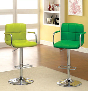 Furniture of America Witmer Contemporary Height Adjustable Bar Stool in Green - IDF-BR6917GR