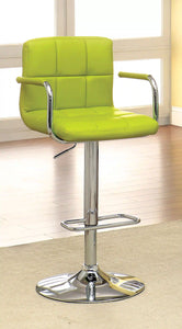 Furniture of America Witmer Contemporary Height Adjustable Bar Stool in Lime - IDF-BR6917LM