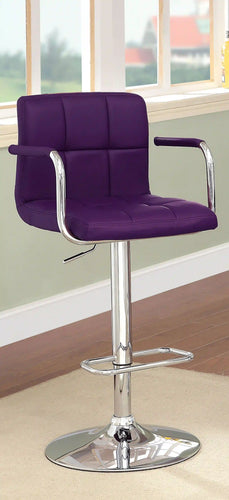 Furniture of America Witmer Contemporary Height Adjustable Bar Stool in Purple - IDF-BR6917PR