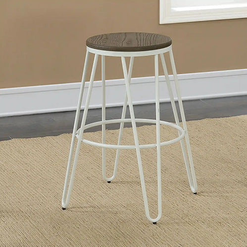 Furniture of America Talton Industrial Metal Frame Bar Stools in White (Set of 2) - IDF-BR886WH